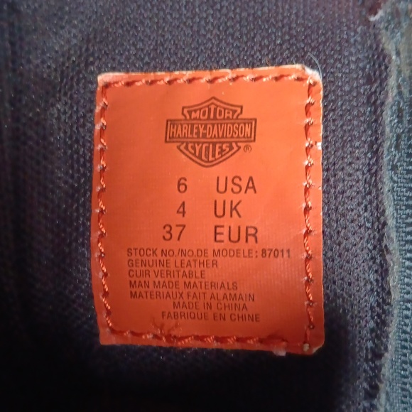 Ladies Harley Davidson Genuine Leather Boots With Studs and Straps Black Sz. 6 - Picture 5 of 5